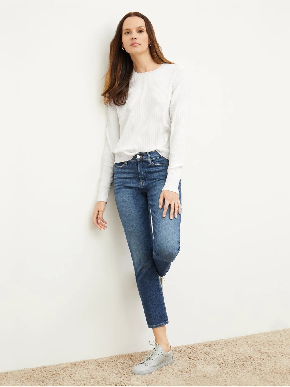 NWT FRAME Le High Straight Jeans Bestia Blue High Rise Size 26